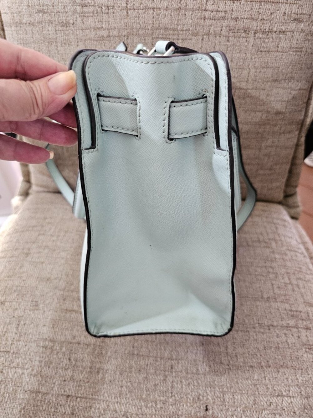Michael Kors Mint Green Saffiano Leather Satchel Crossbody Bag - Picture 12 of 16